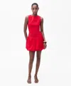 Mango Round Neck Structured Bodice Puff Hem Mini Dress