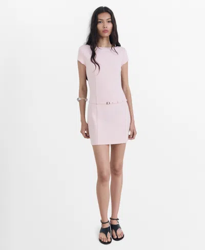 Mango Women's Short Belted Dress In Pink