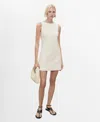 Mango Tweed Sheath Dress In White