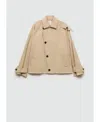 Mango Julia Asymmetric Trench Coat In Beige