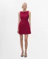 Mango Drop Waist Sleeveless Mini Dress In Red