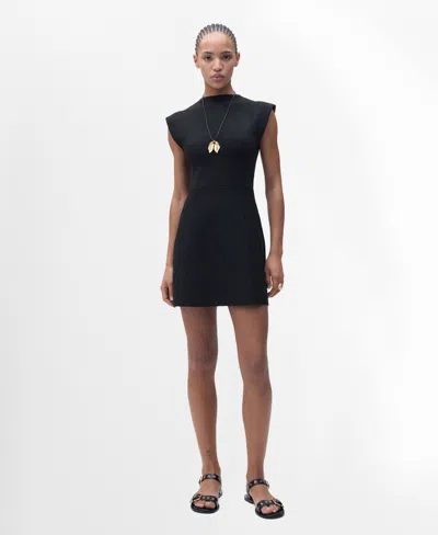 MANGO WOMEN'S SHORT FLARED KNITTED DRESS