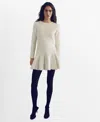 Mango Women's Short Knitted Dress In Ecru