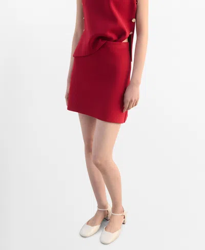 Mango Women's Short Knitted Skirts In Red