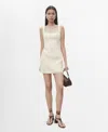 Mango Drape Linen Minidress In Gray