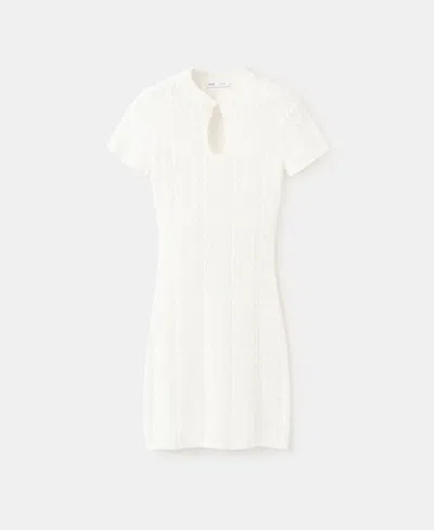MANGO WOMEN'S SHORT OPEN-KNIT DRESS