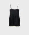 Mango Gaia Pintuck A-line Dress In Black