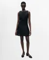 Mango Women's Short Pleated Linen-blend Dress