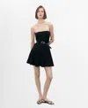 Mango Strapless Minidress In Black