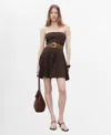 Mango Strapless Minidress In Multi