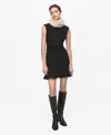 Mango Landa Sleeveless Ruffle Hem Dress In Black