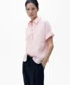 Mango Women's Short Sleeve Linen-blend Shirt In Pink