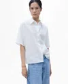Mango Women's Short Sleeve Linen-blend Shirt In White
