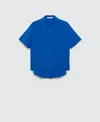 Mango Women's Short Sleeve Shirt In Blue
