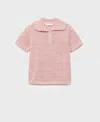 Mango Women's Short-sleeved Crochet Sweater In Pink
