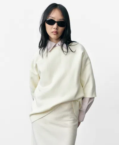 MANGO WOMEN'S SHORT-SLEEVED FINE KNIT SWEATER