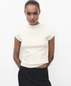 Mango Pull-over Maille Fine Manches Courtes Blanc - Femme - L -  In White