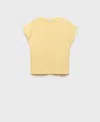 Mango Fine Knit Short Sleeve T-shirt In Yellow