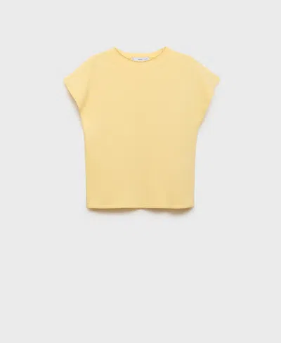 MANGO WOMEN'S SHORT-SLEEVED FINE-KNIT SWEATER