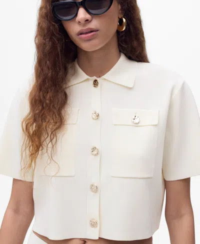 MANGO WOMEN'S SHORT-SLEEVED KNITTED JACKET
