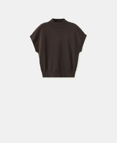 Mango Women's Short-sleeved Lurex Sweater In Brown