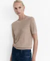 Mango Women's Short-sleeved Lurex Sweater In Neutral