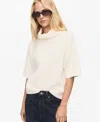 Mango Short Sleeve Turtleneck Sweater In Neutral
