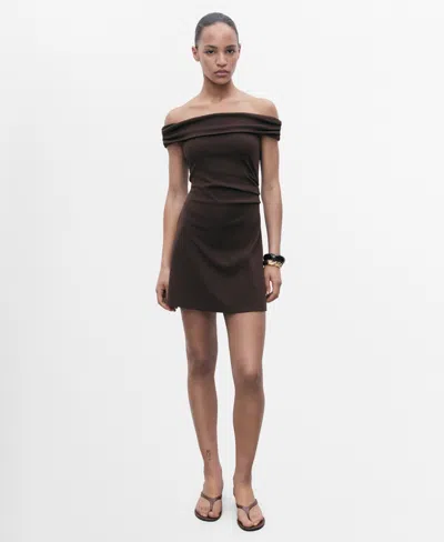 MANGO WOMEN'S SHORT STRAPLESS DRESS