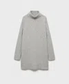Mango Women's Short Turtleneck Knitted Dress In Medium Heather Gray