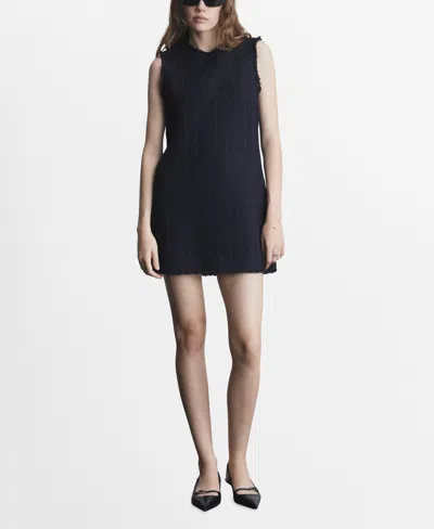 MANGO WOMEN'S SHORT TWEED DRESS