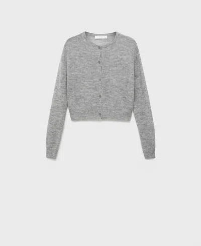 Mango Women's Short Wool Cardigan In Gray