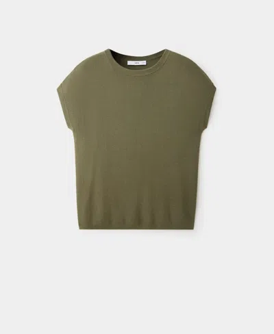 Mango Women's Short-sleeve Crew Neck T-shirt In Green