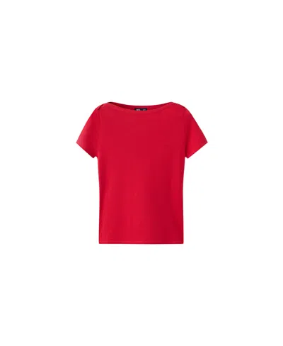 Mango Women's Short-sleeved Fine-knit Sweater In Red