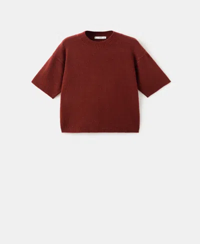 Mango Women's Short-sleeved Knitted Sweater In Brown