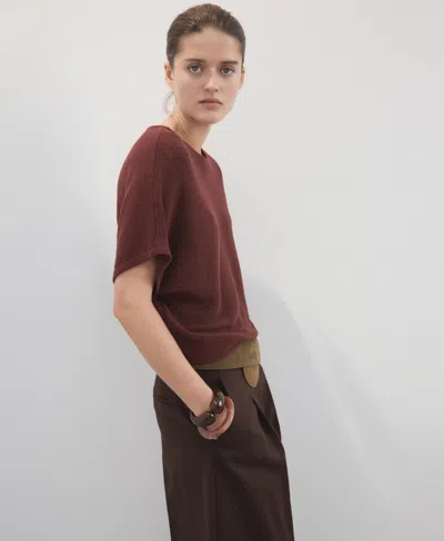 MANGO WOMEN'S SHORT-SLEEVED KNITTED SWEATER