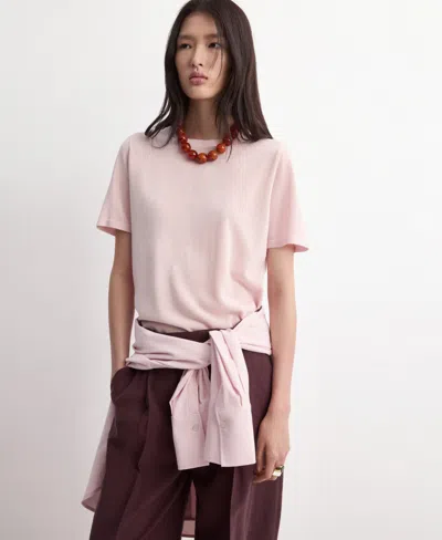 Mango Women's Short-sleeved Knitted Sweater In Pink