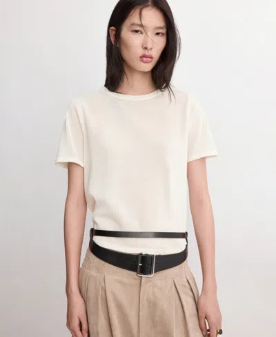 Mango Women's Short-sleeved Knitted Sweater In Nude