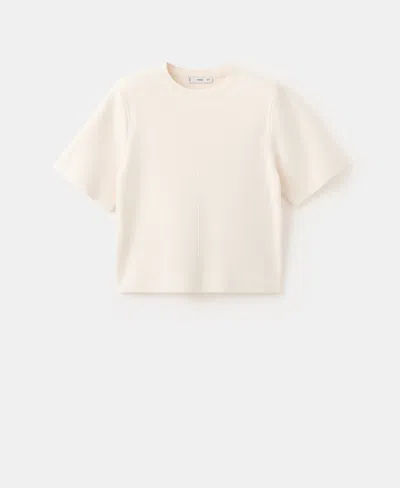 Mango Women's Short-sleeved Knitted Sweater In Neutral
