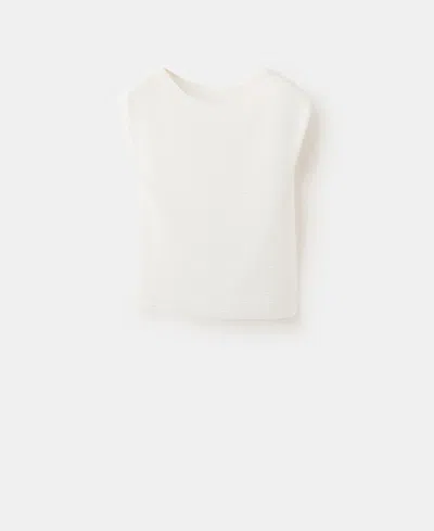 Mango Women's Short-sleeved Knitted Sweater In White