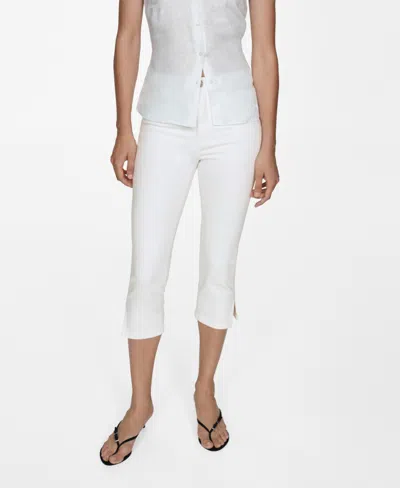 Mango Side Opening Capri Jeans White