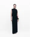 Mango Wrap Front Satin Sleeveless Top In Black