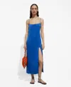 Mango Satin Slipdress In Blue