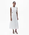 Mango Embroidered Dress With Side Slits White