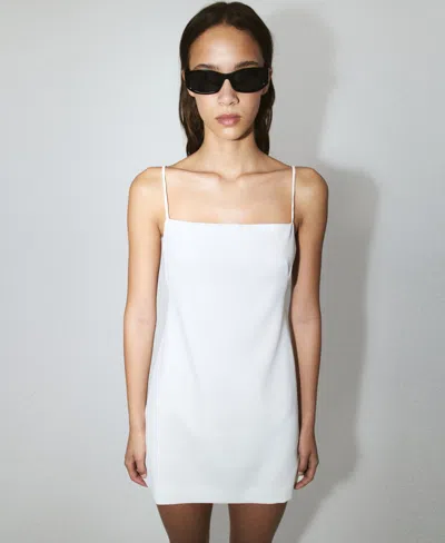 Mango Featuring Hailey Bieber Side Cutout Detail Minidress In White