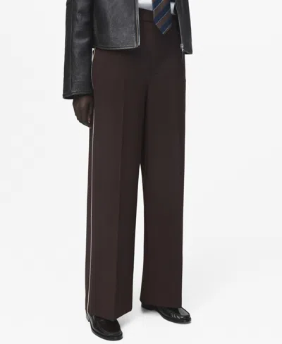 Mango Women's Side Striped Trousers In Brown