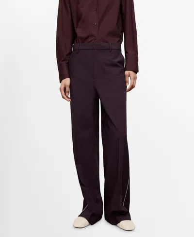 Mango Women's Side Striped Trousers In Purple