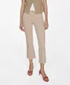 Mango Jeans Sienna Flare Crop Sand In Sandy