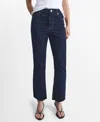 Mango Women's Sienna Flared Cropped Jeans In Blue