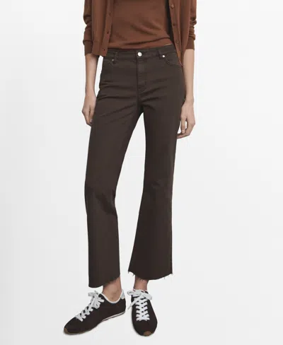 Mango Women's Sienna Flared Cropped Jeans In Brown
