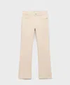 Mango Sienna Raw Hem Crop Flare Jeans In Neutral